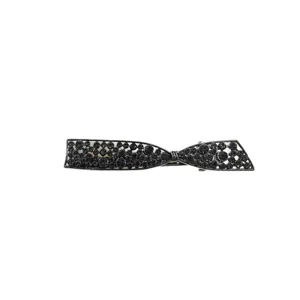 Barrette à cheveux nœud strass canon de fusil, pince étincelante pour coiffure élégante.