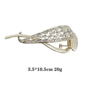 Elegante Strass-Legierung Haarspange, 3,5x10,5 cm glänzende geometrische Haarklammer für Frisurendesign.
