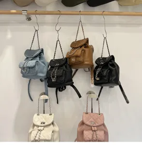 Fashionable quilted chain mini backpack handbag casual everyday shoulder bag new