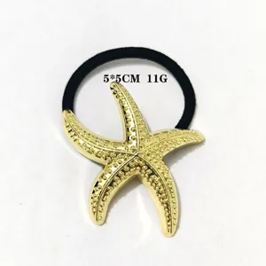 Goldener Seestern Haargummi Legierung minimalistischer Pferdeschwanz Halter Haarband Damen