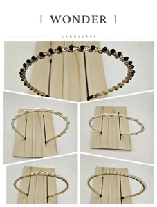 Diadema trenzada de perlas vintage europea y americana elegante aro para el pelo