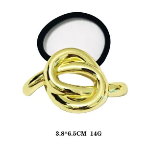 Minimalistische Legierung Geometrische Haargummi Hellgold Knoten Halbrunde Ponytail Halter Elastische Haarseil Modeschmuck Haarschmuck Für Damen