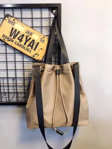 Large capacity nylon shoulder bag casual tote handbag for women versatile daily fashion use.
