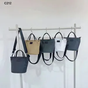 Waterproof nylon bucket bag unisex casual handbag versatile messenger bag daily use