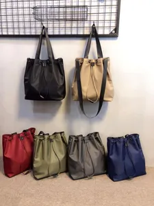 Large nylon tote shoulder bag casual multi-color bucket handbag for women daily use