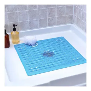 Bathroom Anti Slip Mat PVC Shower Bath Mat Waterproof Floor Mat With Drainage Holes And Suction Cups For Home Bathroom