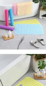 PVC anti-slip bath mat with massage suction cups for bathroom shower floor safety use