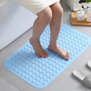Non-Slip PVC Bath Mat Bathroom Shower Mat With Suction Cups And Massage Particles Foot Massager Pad For Tub
