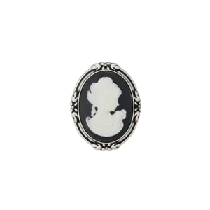 Vintage cameo brooch retro court style portrait pin elegant relief jewelry for women