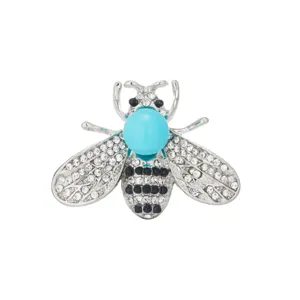 Exquisite crystal bee brooch for women, sparkling rhinestone alloy fashion pin accessory.