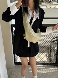 Sac boulette en cuir souple pour femme vintage minimaliste décontracté sac bandoulière