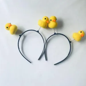 Cute Little Yellow Duck Headband Kids Plush Hair Hoop Cartoon Animal Hair Accessories Cute Daily Headwear Gift