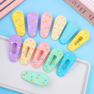 Sweet Polka Dot Hair Clip Small Acrylic Colorful Dot Duckbill Clip Candy Color Side Hairpin Hair Accessories for Kids Women