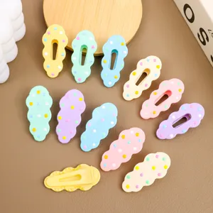 Colorful cute cloud hair clips sweet ice cream style hair accessories for kids and daily wear.