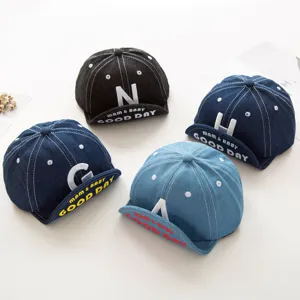 Baby denim baseball cap toddler cute letter embroidered sun hat infant visor hat