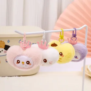 Cute Cartoon Heart Plush Pendant Keychain Schoolbag Bag Hanging Ornament Soft Stuffed Animal Brooch Accessories Gift