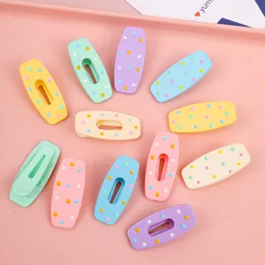 Macaron color hair clips sweet cute dotted duckbill clips for daily styling 10pcs