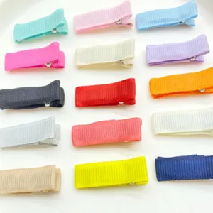 Colorful ribbon wrapped hair clips set, candy color baby hair accessories, sweet style.