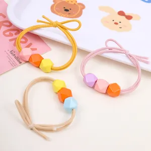 Candy color geometric hair ties cute children elastic hair ropes rubber bands daily styling accessories