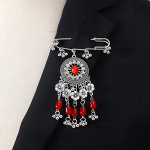 Spilla con Nappa Etnica Vintage in Lega con Strass Accessori di Abbigliamento alla Moda Regalo di Gioielli per Donne