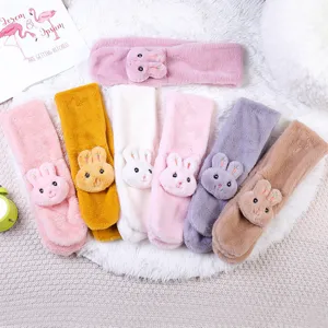 Kids Winter Warm Plush Scarf Cute Cartoon Rabbit Velvet Neck Warmer Soft Daily Outdoor Scarf For Boys And Girls