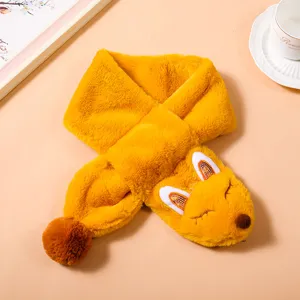 Kids winter plush warm scarf, cute animal design soft neck collar for toddlers boys and girls.