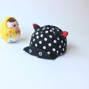 Cute Polka Dot Horn Baby Baseball Cap Soft Brim Infant Sun Hat Toddler Casual Visor