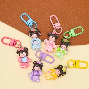 Cartoon DIY Resin Accessories Cute Girl Charms Mixed Colors Pendants For Phone Case Hair Clip Jewelry Making