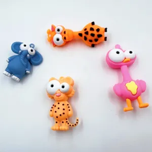 Cute cartoon big eye animal silicone keychain pendants set, perfect for bag charms and keys.