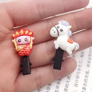 Cute cartoon Journey to the West resin hair clips for kids, creative side clip accessories.
