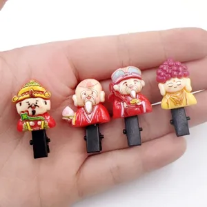 Pinces à cheveux rouges de figures mythologiques chinoises, jolies pinces pour frange.