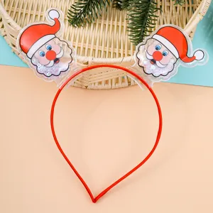 Christmas Santa liquid glitter headband red plastic hair hoop holiday party decoration props