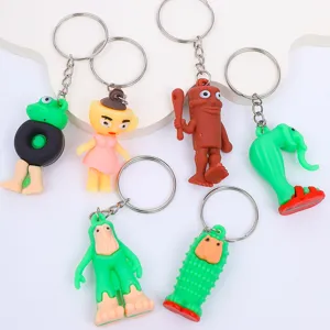Grappige abstracte ontwerp sleutelhanger set, creatieve tassenhanger cartoon figuur.