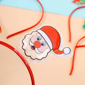 Christmas headband with liquid glitter Santa Claus decoration for holiday party dress up hair accessories