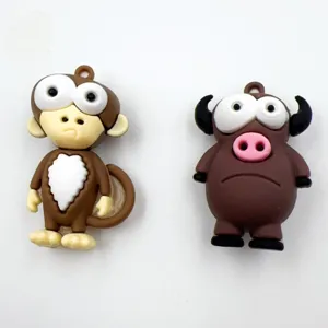 Cute cartoon big eye animal keychain pendant detail, lovely PVC charm for bags and keys.