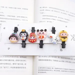 Cartoon Q-version Journey to the West children hair clips, cute resin side clips 6pcs set