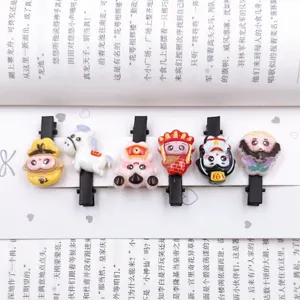 Cute cartoon Journey to the West resin hair clips set, adorable kids side clips 6pcs.