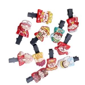 Jolies pinces a cheveux dieu traditionnel chinois rouge epingles de fete pour les femmes