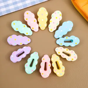 Cute Cloud Polka Dot Glossy Resin Hair Clips Mini Hairpins Sweet Hair Accessories For Kids Girls Children Daily Styling
