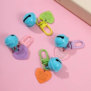 Cute colorful heart bell keychain phone charm aesthetic bag pendant and accessories