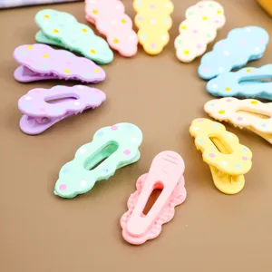 Cute cloud shaped hair clips in pastel macaron colors, perfect sweet hair accessories for kids and girls.