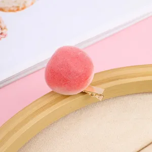 Cute miniature simulation fruit hair clip plush strawberry duckbill hairpin product detail view