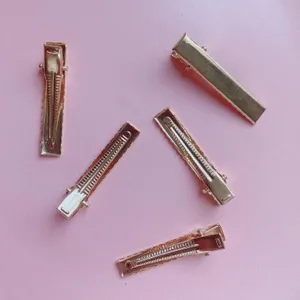 Set of 5 golden metal hair clips duckbill clips styling accessories for daily wear and hairstyles.