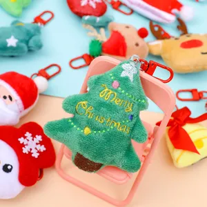 Christmas tree plush keychain cute holiday gift bag pendant cartoon plush toy accessory key ring