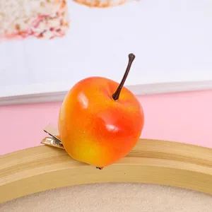 Mini simulation fruit hair clip cute 3d apple duckbill clip detail view sweet daily hair accessories