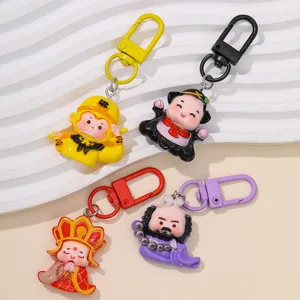 Mignons porte-clés en résine de personnages Journey to the West, breloques DIY faits main.