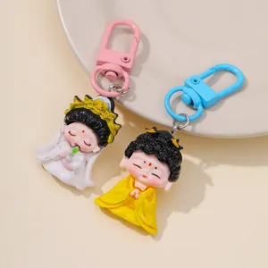 Mignon dessin animé mythe personnage porte-clés résine pendentif ensemble pour sac et décoration.