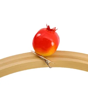 Cute simulated pomegranate duckbill hair clip, mini 3D fruit hairpin for sweet daily hairstyles.