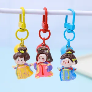 Cute Tang style princess resin keychain bell bag pendant charm cartoon gift for girls accessories