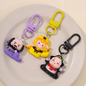 Porte-clés de dessin animé en résine style Voyage en Occident version Q mignons et amusants.